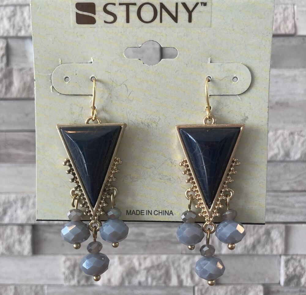 2/$24 Stony Earrings Blue